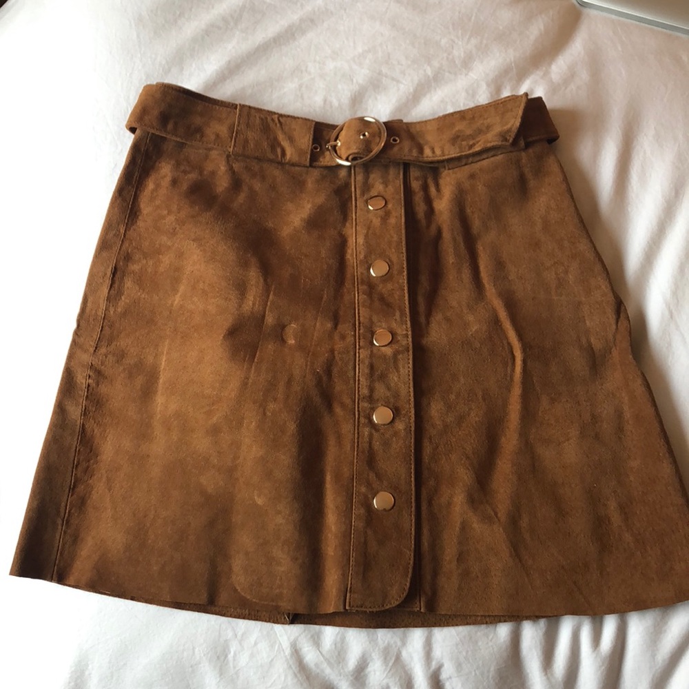 Zara Brown Suede Mini Skirt